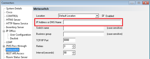 Configure The Metaswitch Link