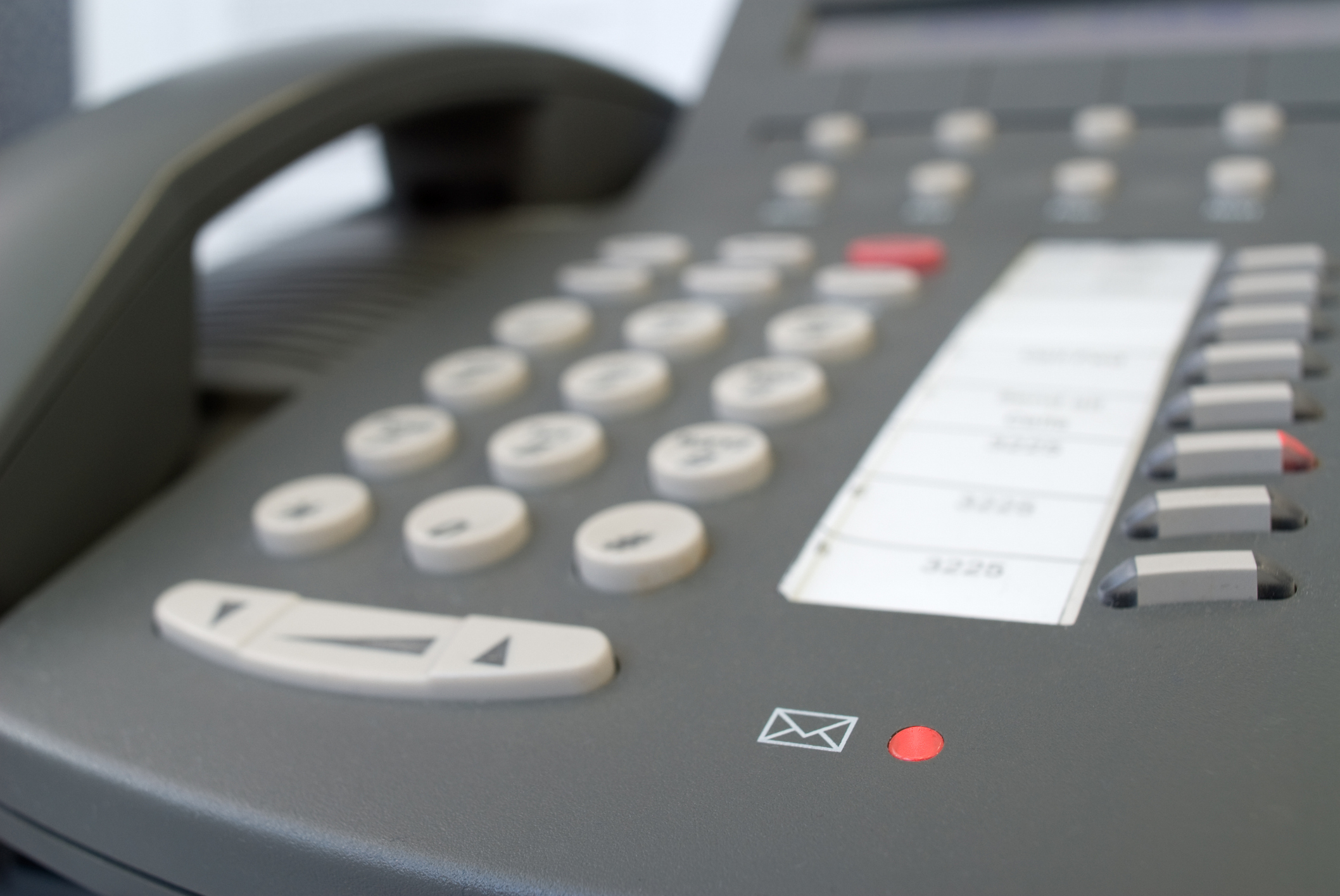 voice mail light glows on business phone