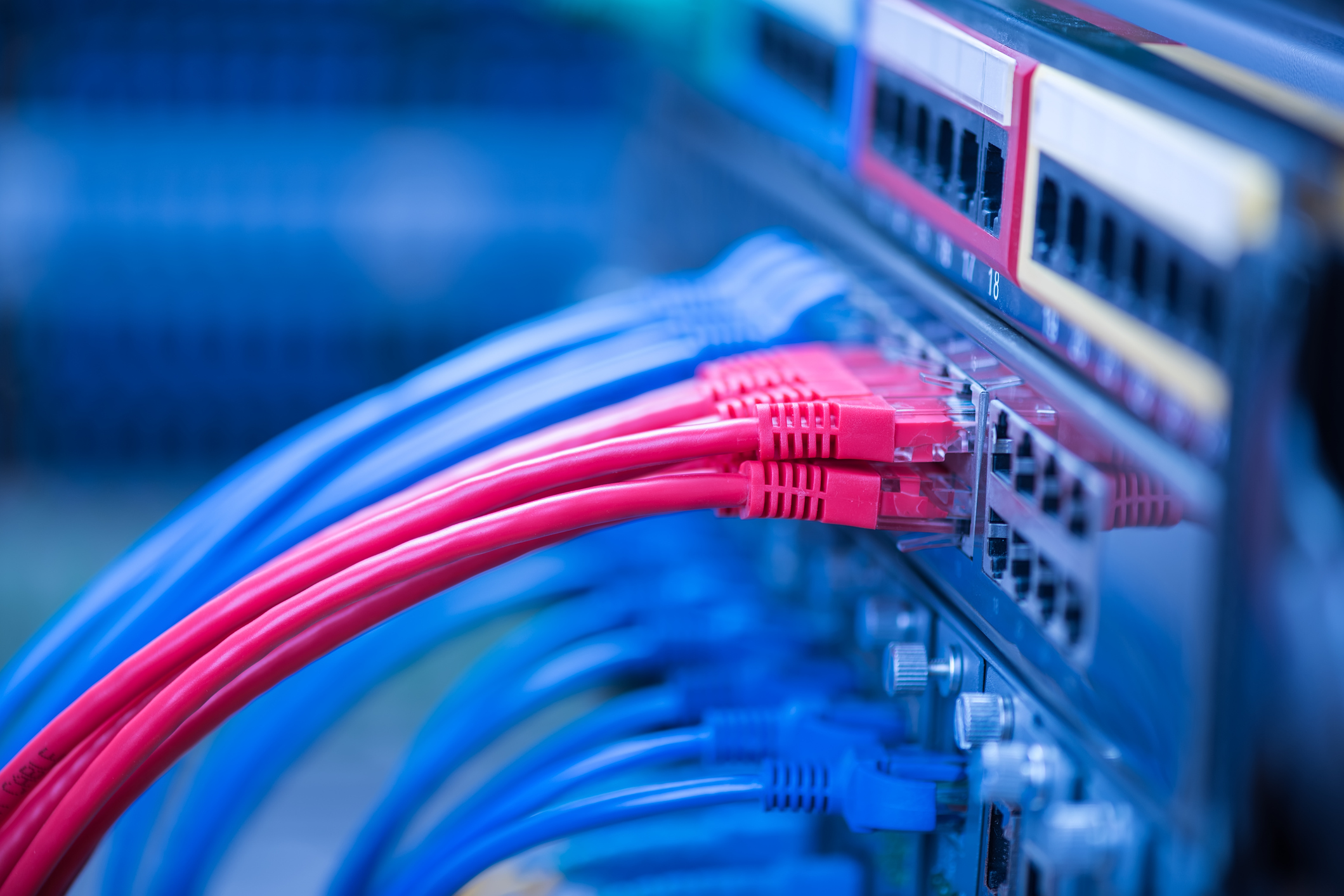network cable with high tech technology color background