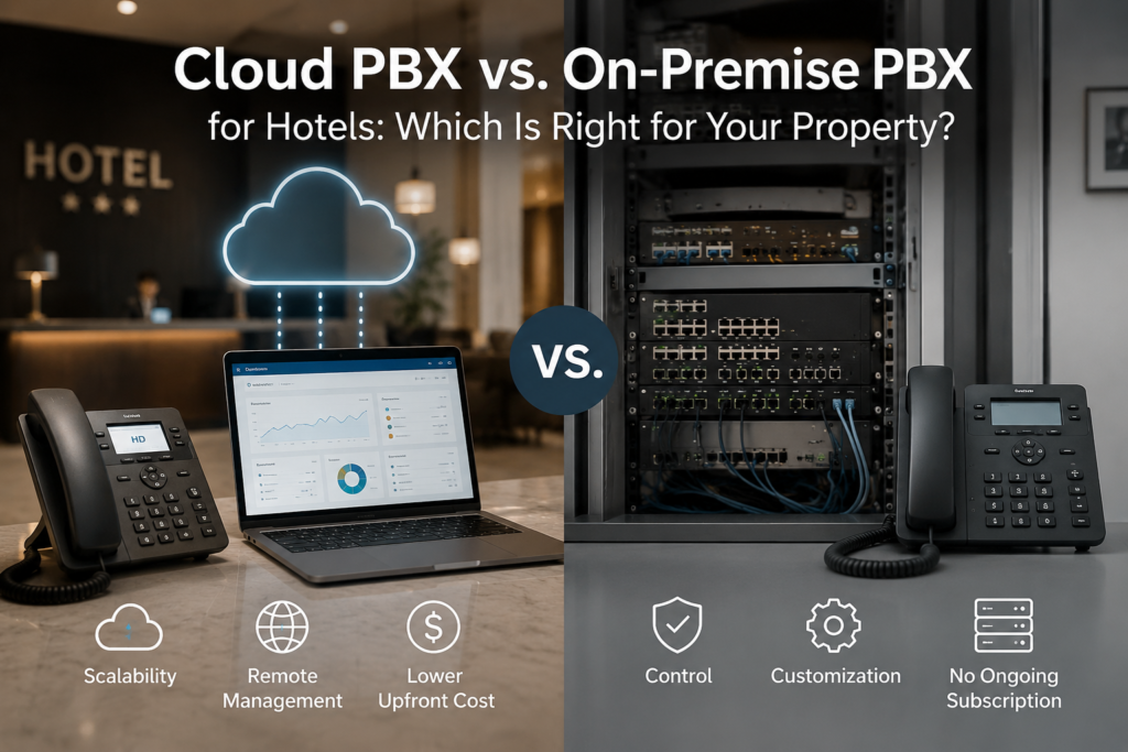 Cloud PBX vs. On-Premise PBX for Hotels: Which Is Right for Your Property? Cloud PBX vs. On-Premise PBX for Hotels: Which Is Right for Your Property?